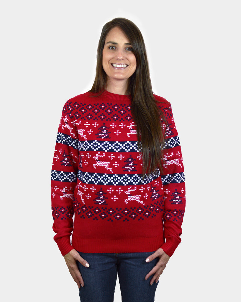 Pull de Noël Rouge Canada femme