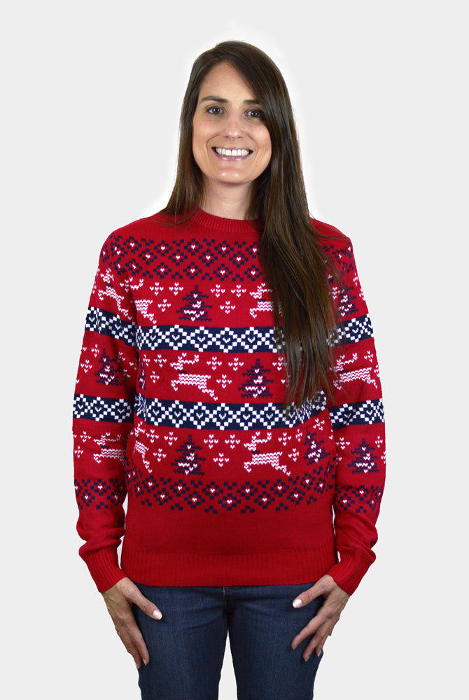 Pull de Noël Rouge Canada femme