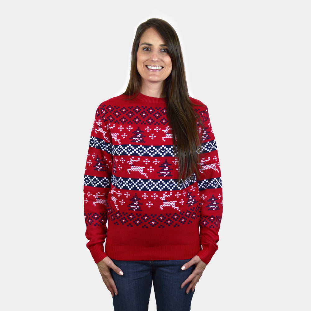 Pull de Noël Rouge Canada femme