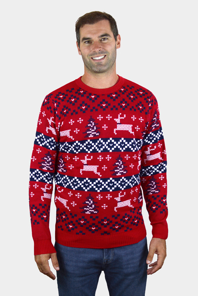 Pull de Noël Rouge Canada homme