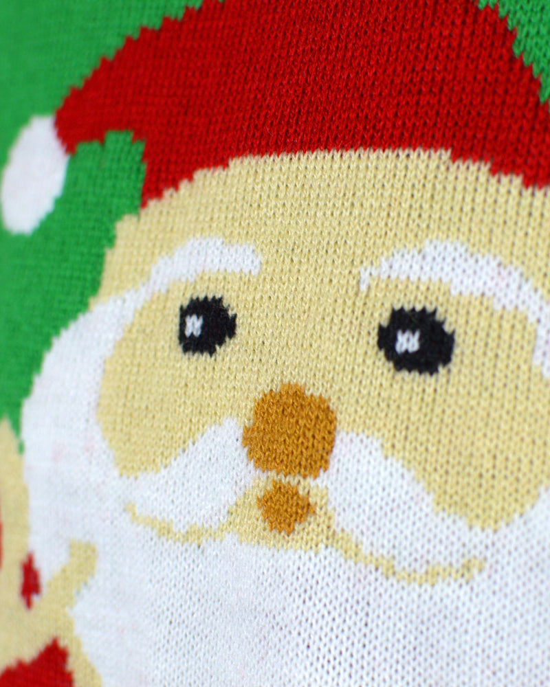 Pull de Noël pour Famille Rouge Père Noël Renne Saluant