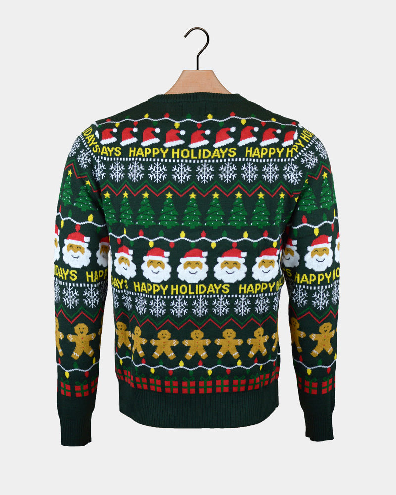Pull de Noël Vert Femme Happy Holidays