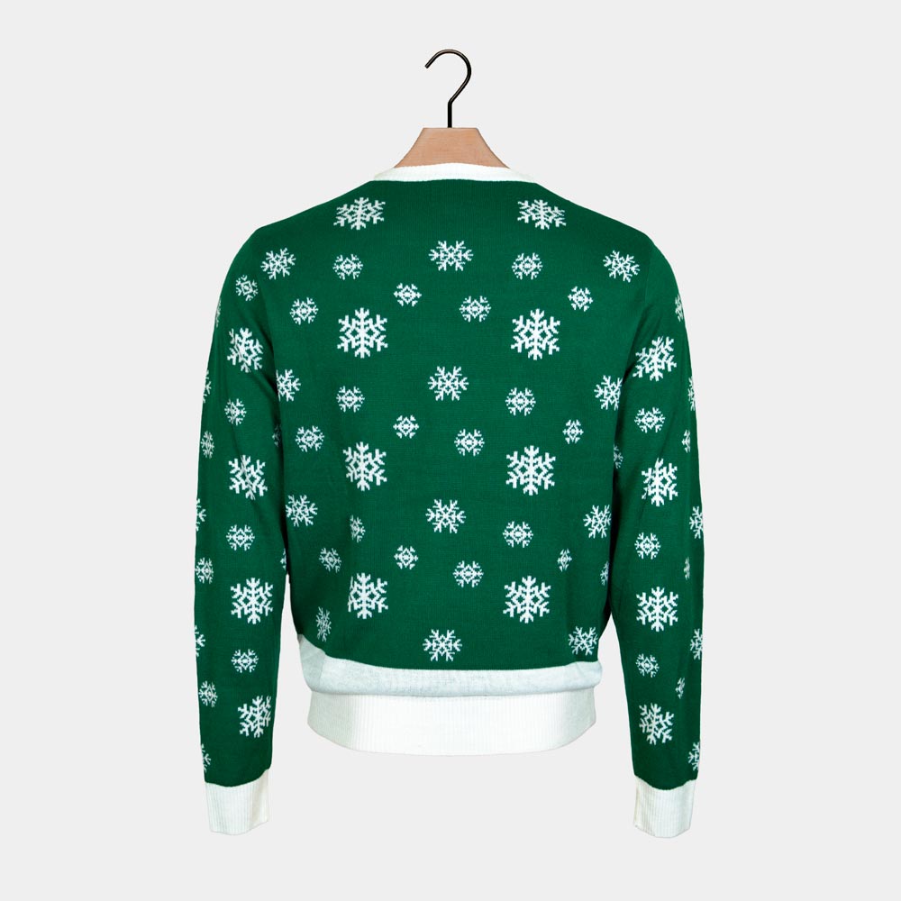 Holly Jolly Sequins Pull de Noël pour Couple Vert