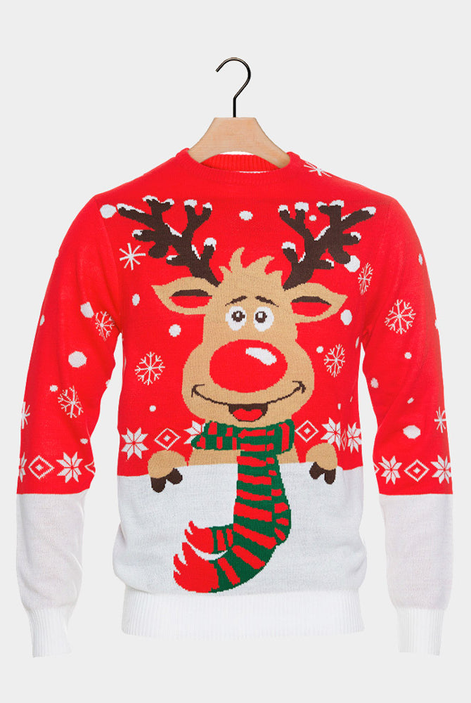 Pull de Noël Renne Écharpe Coton Bio Famille