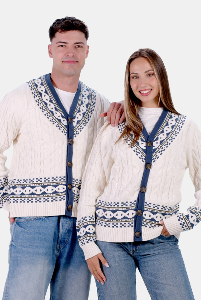 Pull pour Homme Cardigan Cottage de Rêve en Coton Bio Couple