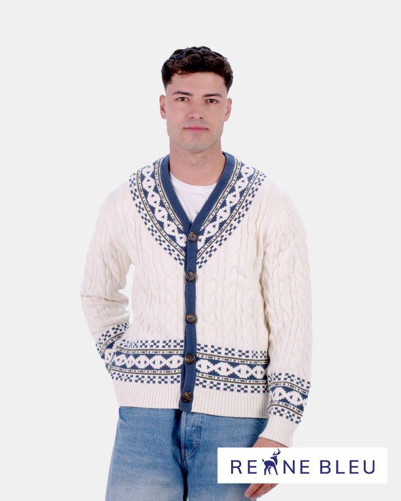 Pull pour Homme Cardigan Cottage de Rêve en Coton Bio