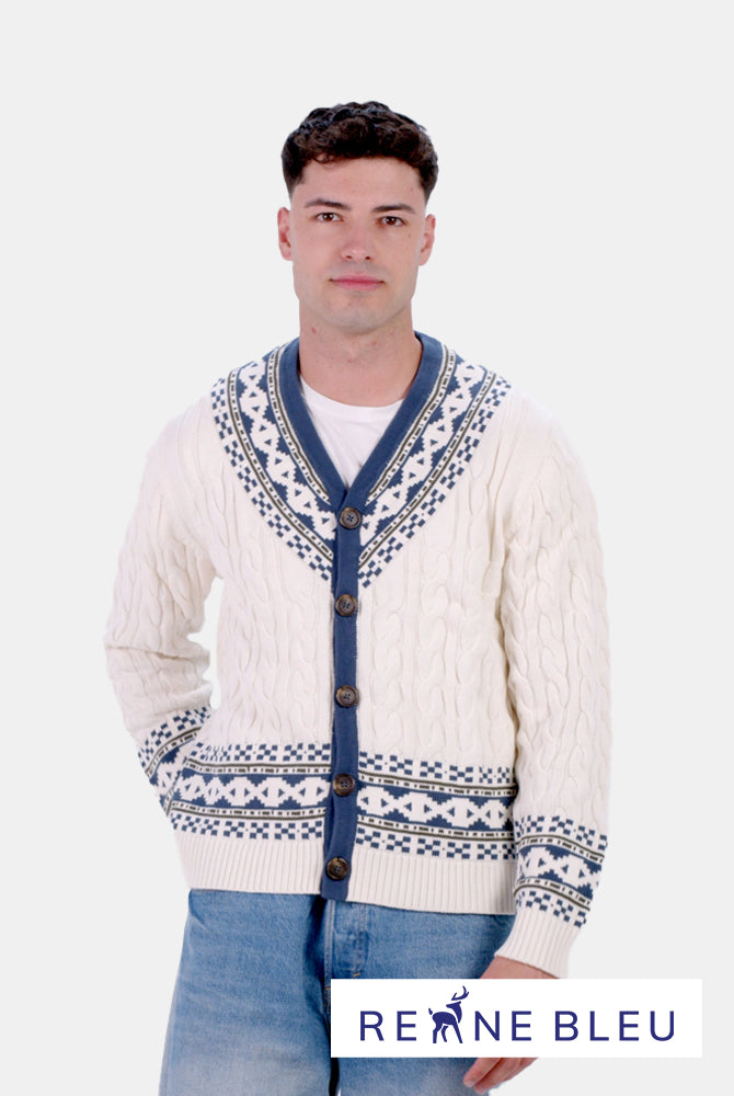 Pull pour Homme Cardigan Cottage de Rêve en Coton Bio