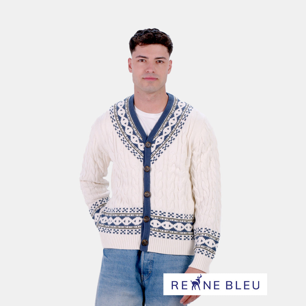 Pull pour Homme Cardigan Cottage de Rêve en Coton Bio