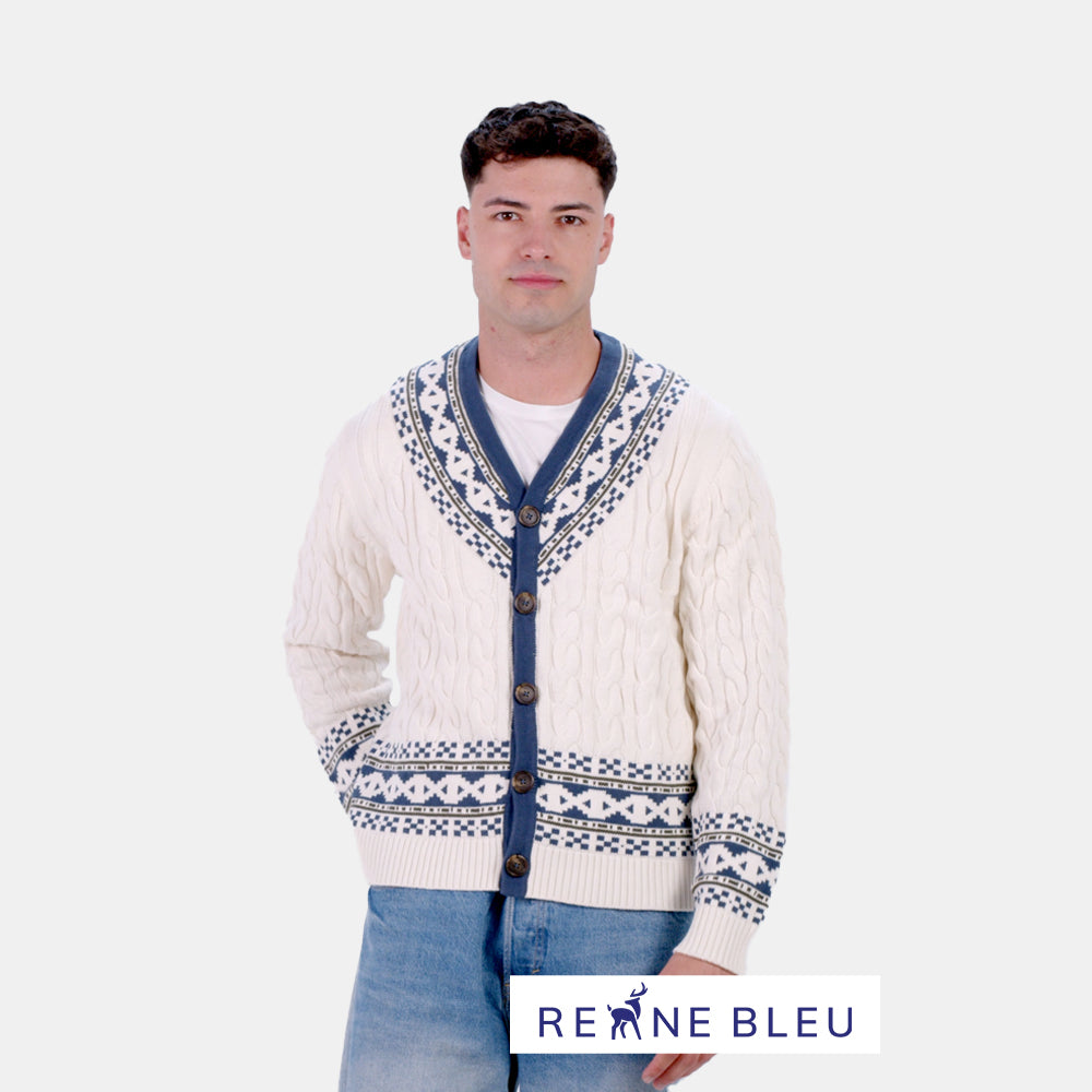 Pull pour Homme Cardigan Cottage de Rêve en Coton Bio
