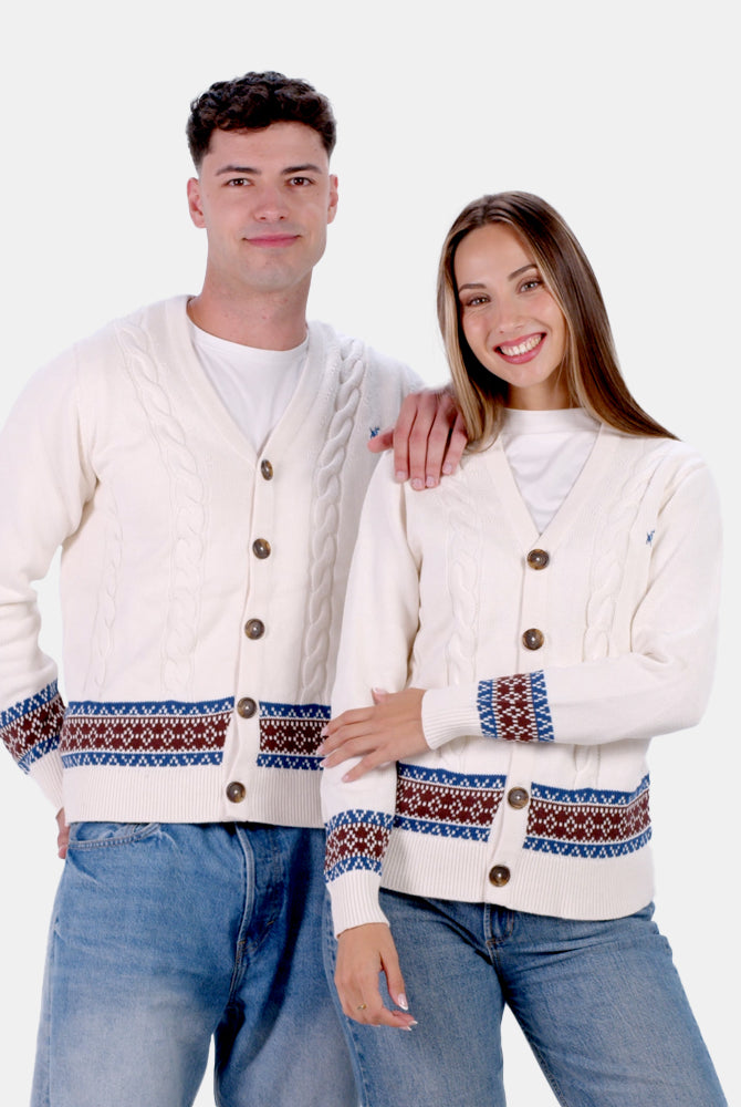 Pull pour Homme Cardigan Renne en Coton Bio Couple