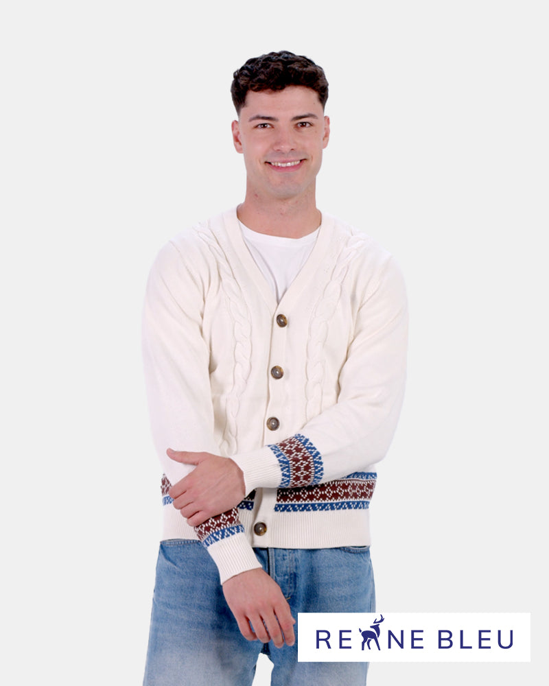 Pull pour Homme Cardigan Renne en Coton Bio
