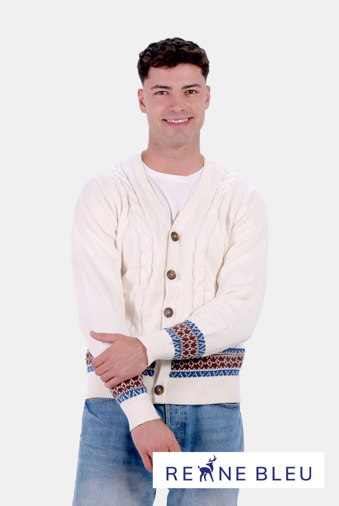Pull pour Homme Cardigan Renne en Coton Bio