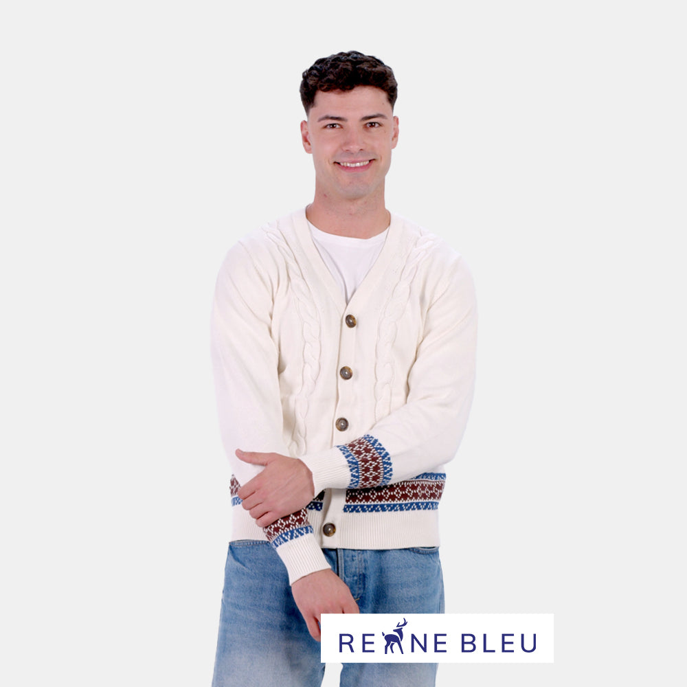 Pull pour Homme Cardigan Renne en Coton Bio