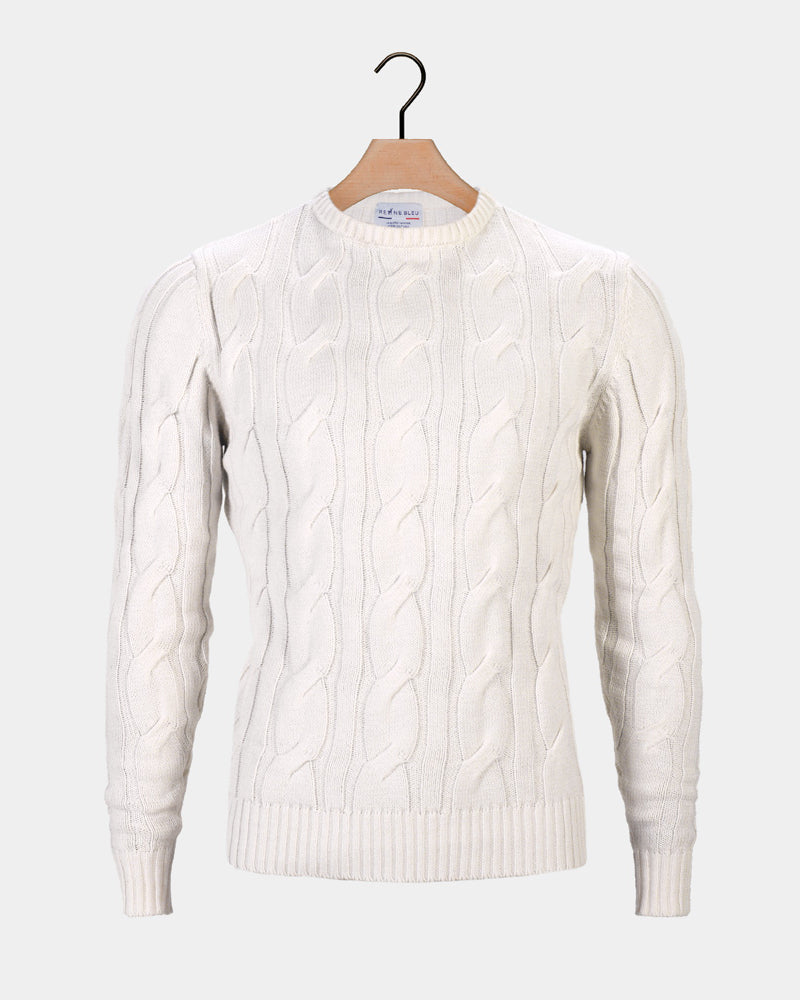 Pull pour Femme Neige en Coton Bio Blanc
