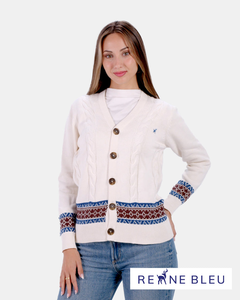 Pull pour Femme Cardigan Renne en Coton Bio