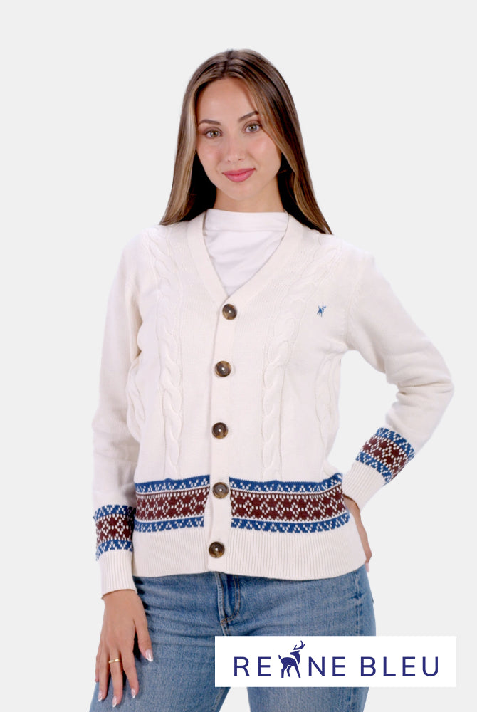 Pull pour Femme Cardigan Renne en Coton Bio