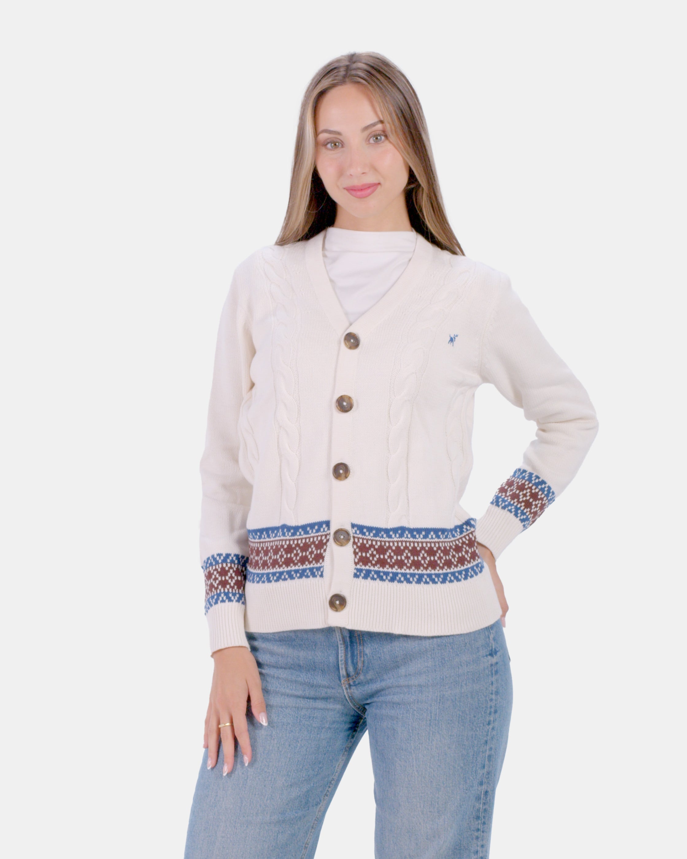 Pull pour Femme Cardigan Renne en Coton Bio