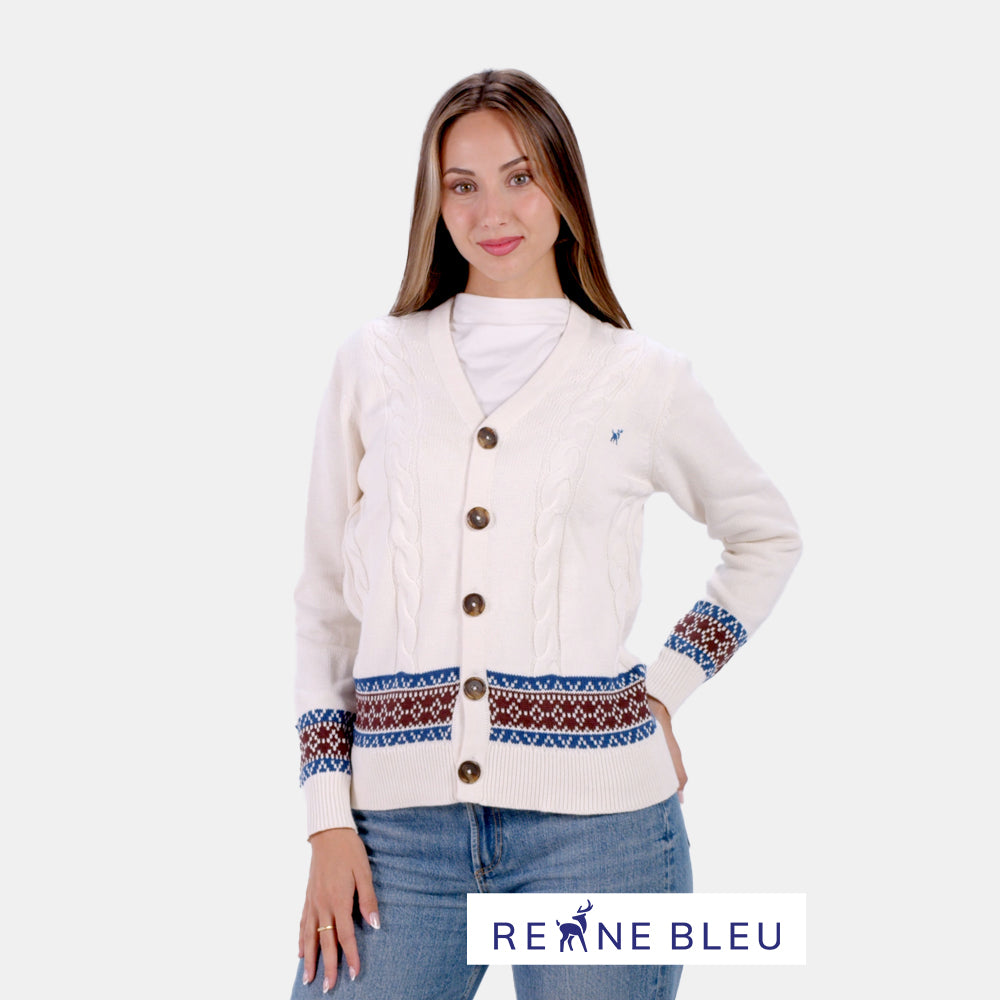 Pull pour Femme Cardigan Renne en Coton Bio