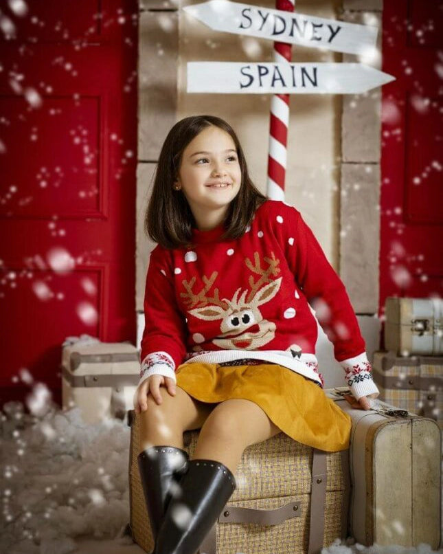 pulls de noel rouge enfant