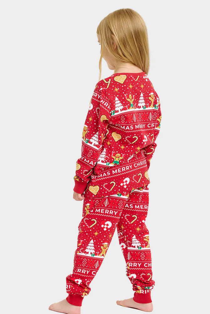 Pyjama de Noël pour Enfant Biscuits de Noël Rouge
