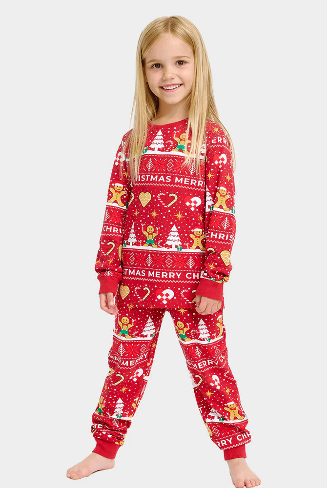 Pyjama de Noël pour Enfant Rouge Biscuits de Noël
