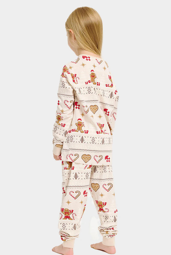 Pyjama de Noël Enfants Beige Biscuits de Noël