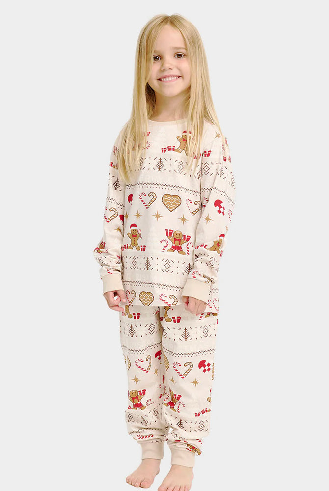 Pyjama de Noël pour Enfants Biscuits de Noël Beige