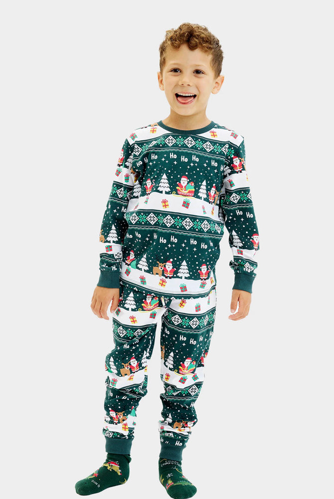 Pyjama de Noël pour Enfants Jolly Christmas Vert