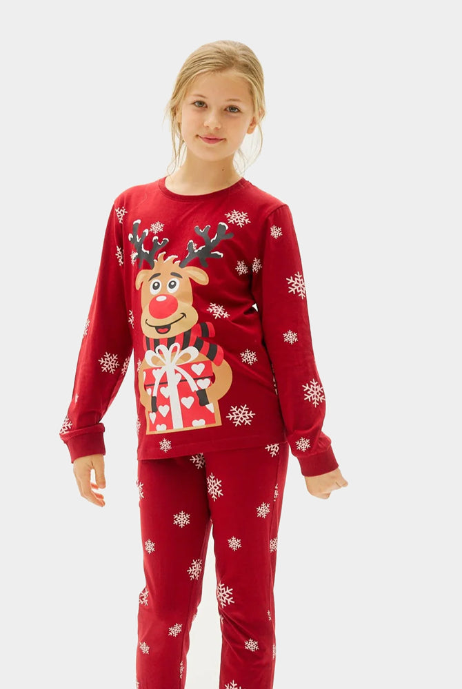 Pyjama de Noël pour Enfants Rouge Rudolph le Renne