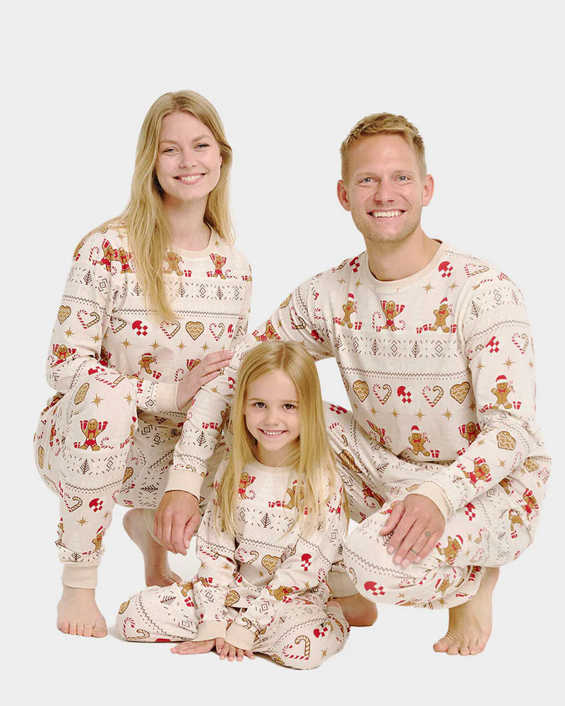 Pyjama de Noël pour Famille Beige Biscuits de Noël