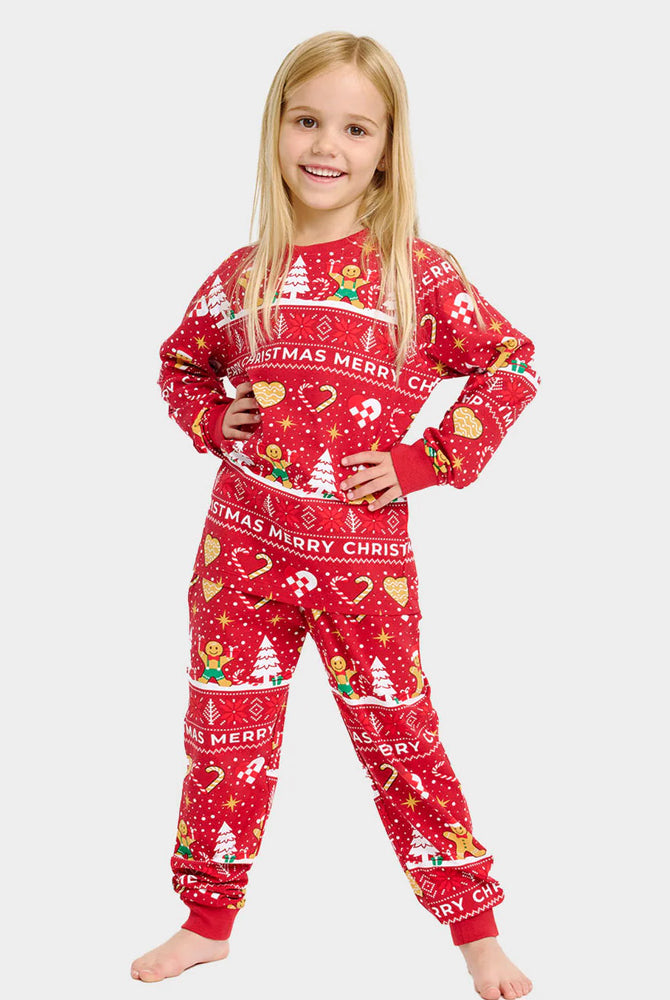 Pyjama de Noël pour Famille Rouge Biscuits de Noël Enfant
