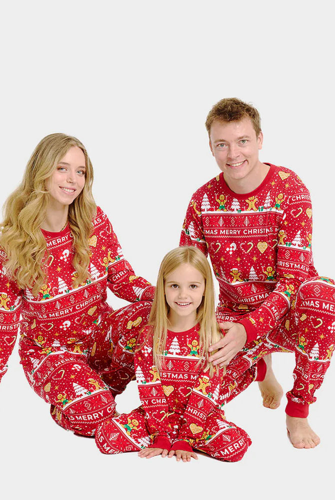 Pyjama de Noël pour Famille Rouge Biscuits de Noël