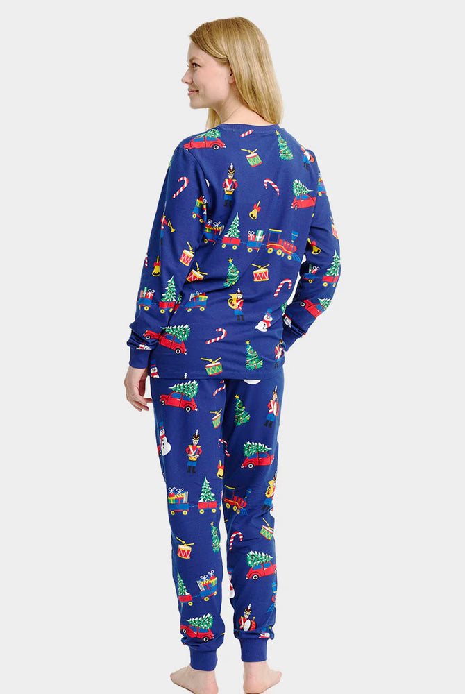 Pyjama de Noël Femme Famille avec Jouets De Noël