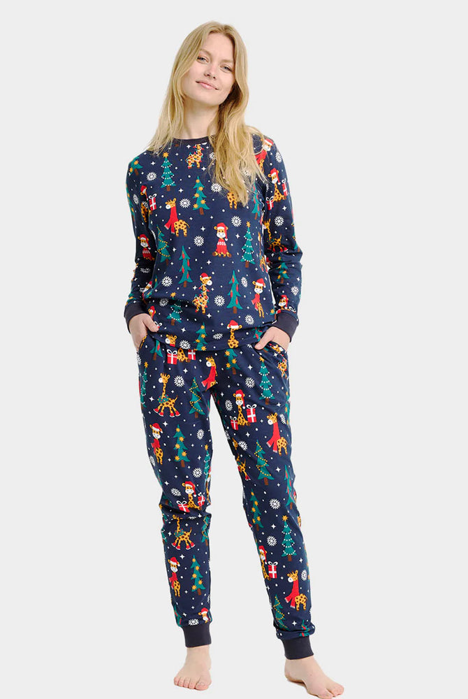 Pyjama de Noël pour Femme eavec Girafes