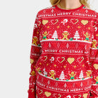 Pyjama de Noël pour Femme et Homme Biscuits de Noël Rouge