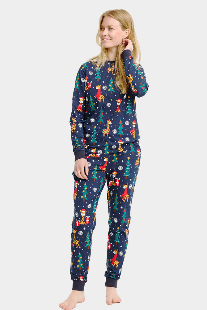 Pyjama de Noël pour Femme et Homme avec Girafes
