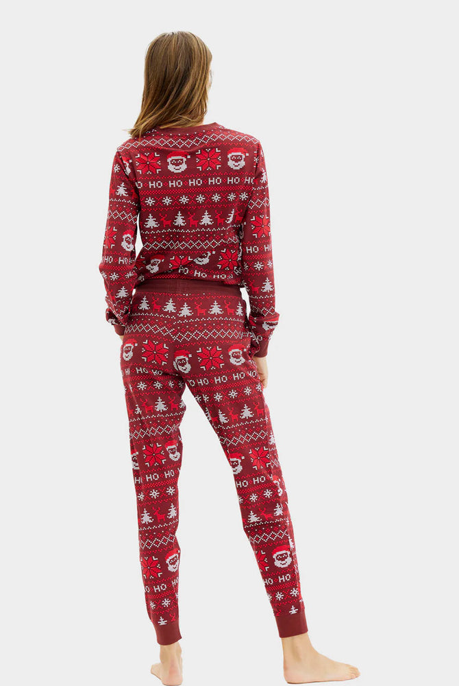 Pyjama de Noël pour Femme et Homme Rouge Ho Ho