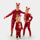 Pyjama de Noël pour Femme et Homme Rouge avec Rudolph le Renne Famille