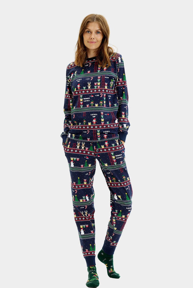 Pyjama de Noël pour Femme Jeux Vidéo Rétro