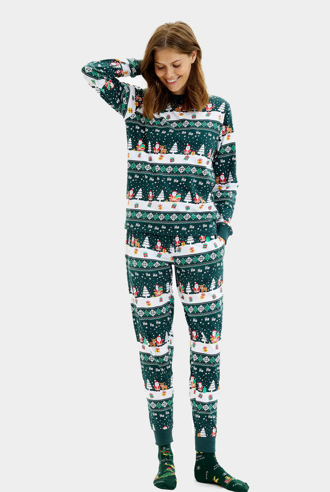 Pyjama de Noël Femme Vert Jolly Christmas