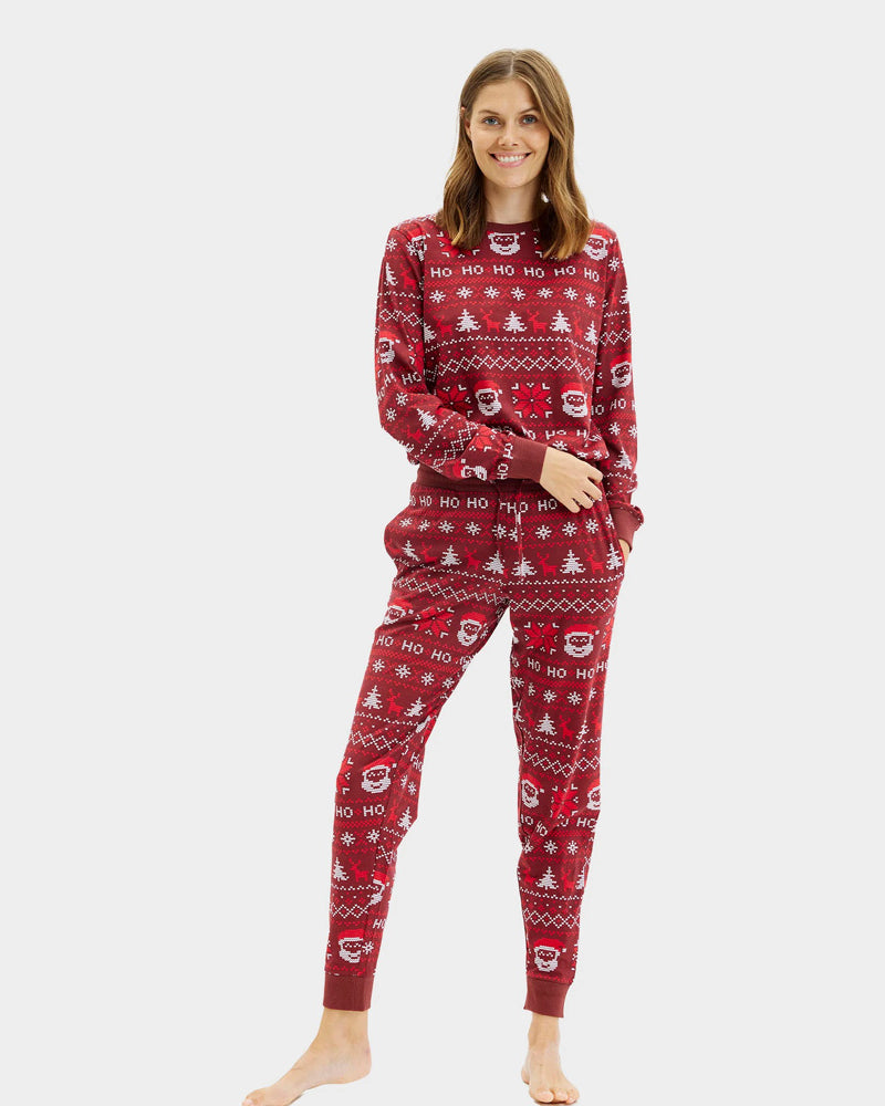 Pyjama de Noël pour Femme Rouge Ho Ho Ho Homme