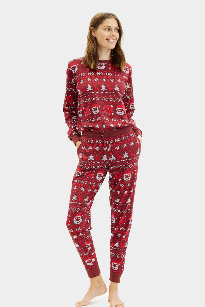 Pyjama de Noël pour Femme Rouge Ho Ho Ho