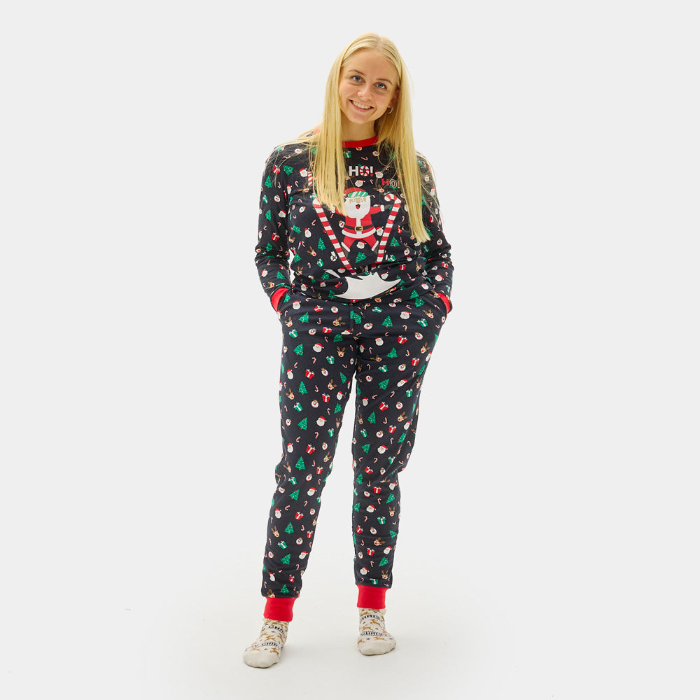 Pyjama de Noël pour Femme Skieur Père Noël