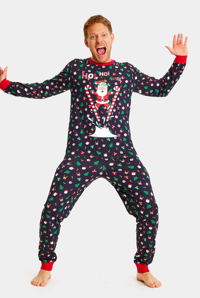 Pyjama de Noël pour homme Père Noël Skieur