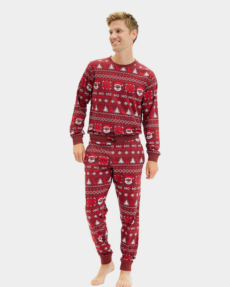 Pyjama de Noël pour Homme Rouge Ho Ho Ho Femme