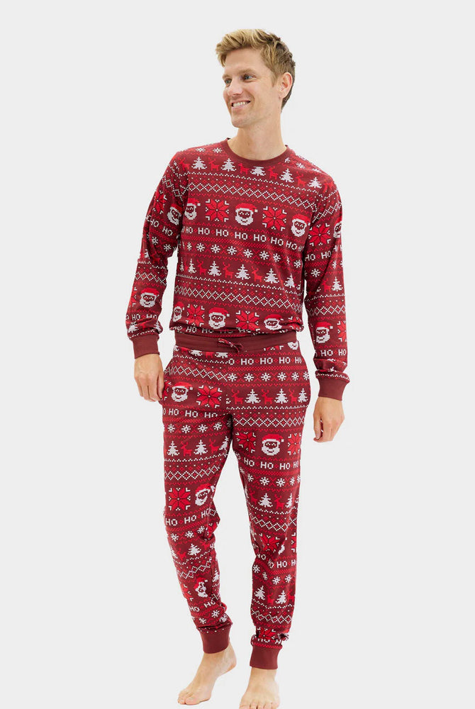 Pyjama de Noël pour Homme Rouge Ho Ho Ho Femme