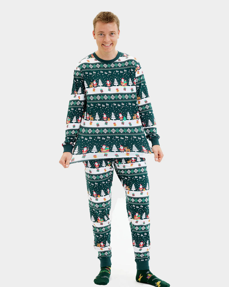 Pyjama de Noël Homme Vert Jolly Christmas