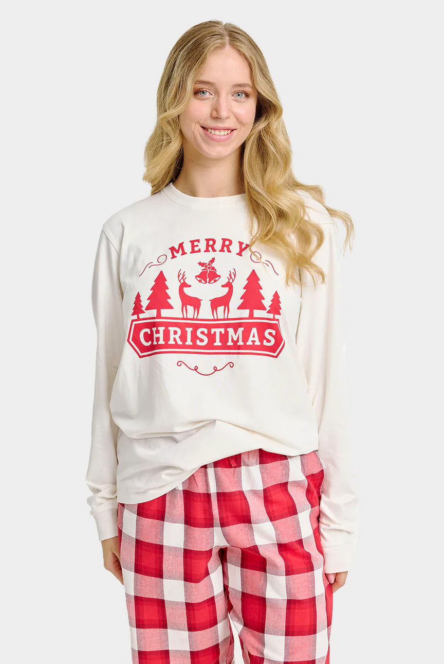 Pyjama de Noël Unisexe Femme Adultes Joyeux Noël