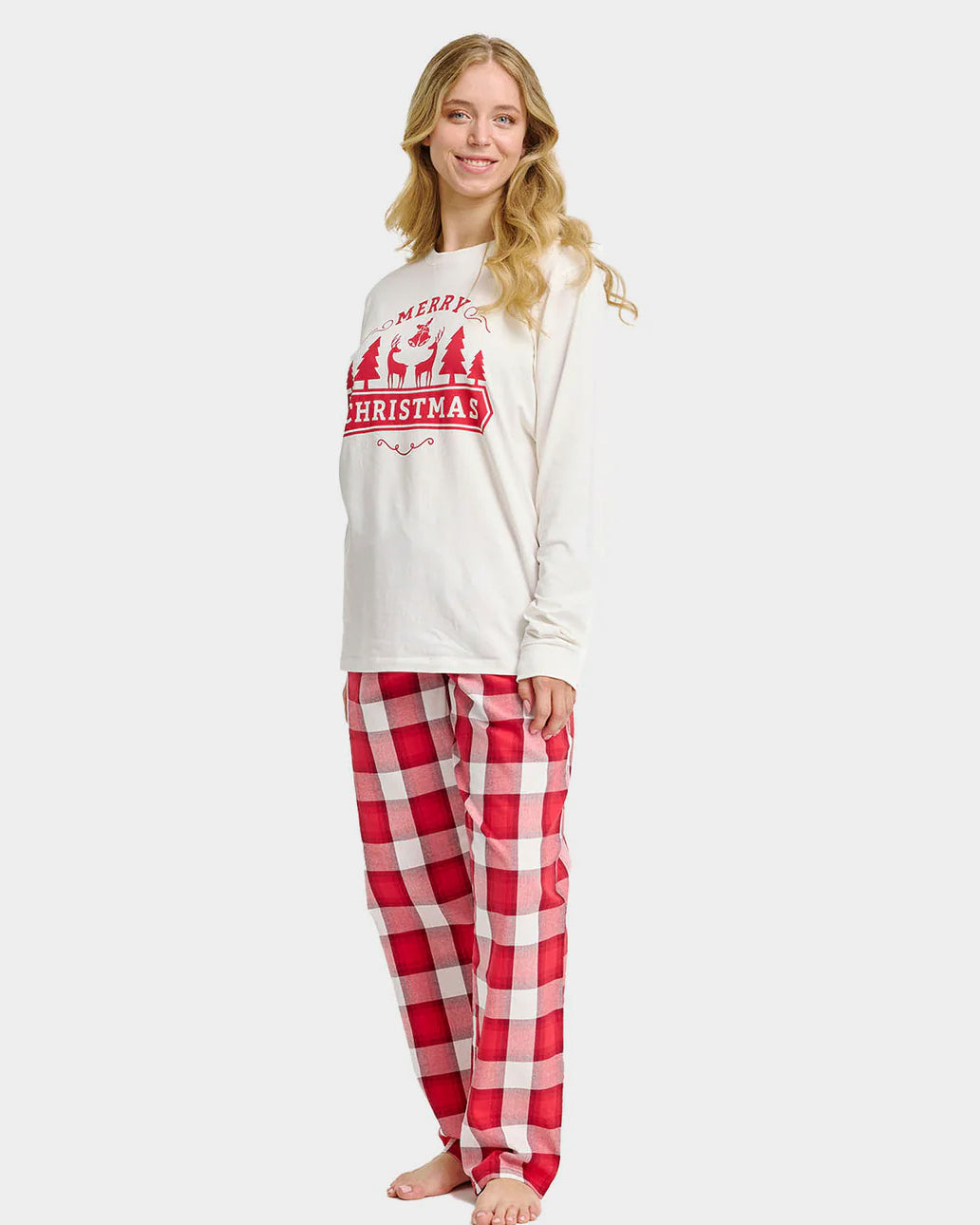 Pyjama de Noël Unisexe Femme Adultes Joyeux Noël