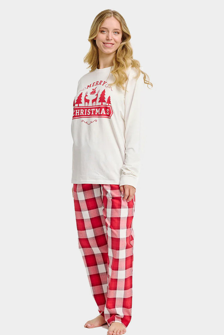 Pyjama de Noël Unisexe Femme Adultes Joyeux Noël